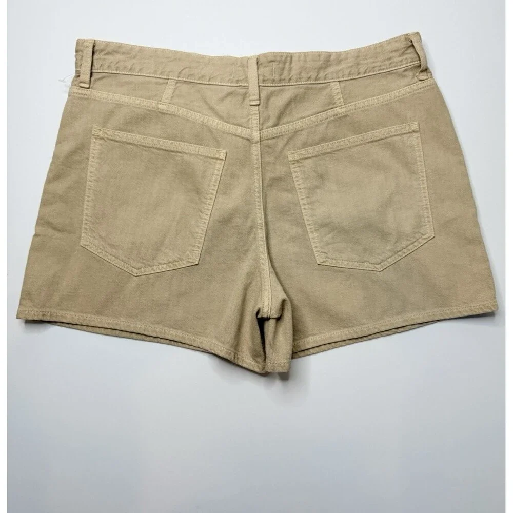 Madewell Baggy Jean Shorts Women's 32 Beige High Rise Denim Shorts NWT